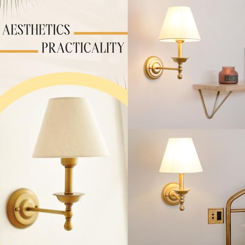 Adust Battery Operated Wall Sconce Set of Two Remote Control Dimmable Rechargeable LED Light Bulb, 3 Color Temps LED, for Bedroom Living Room