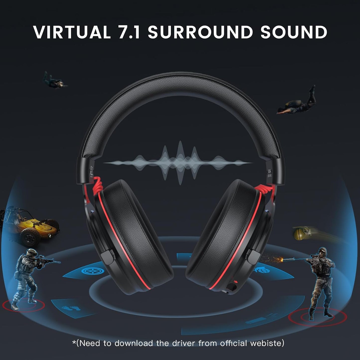 EKSA E900 Pro Headset - Detachable Mic