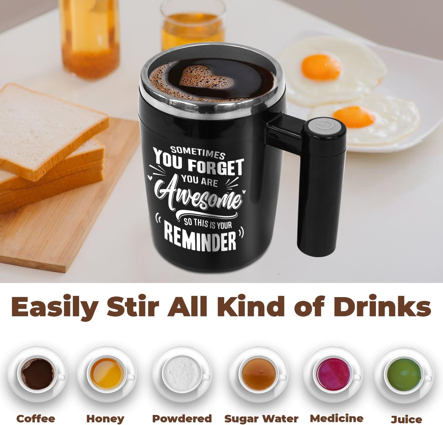 NewEleven Gifts For Him, Her - Gift For Men, Dad, Husband, Friend - Thank You, Appreciation, Graduation Present For Men, Boss, Coworker, Teacher - 14 Oz Self Stirring Mug