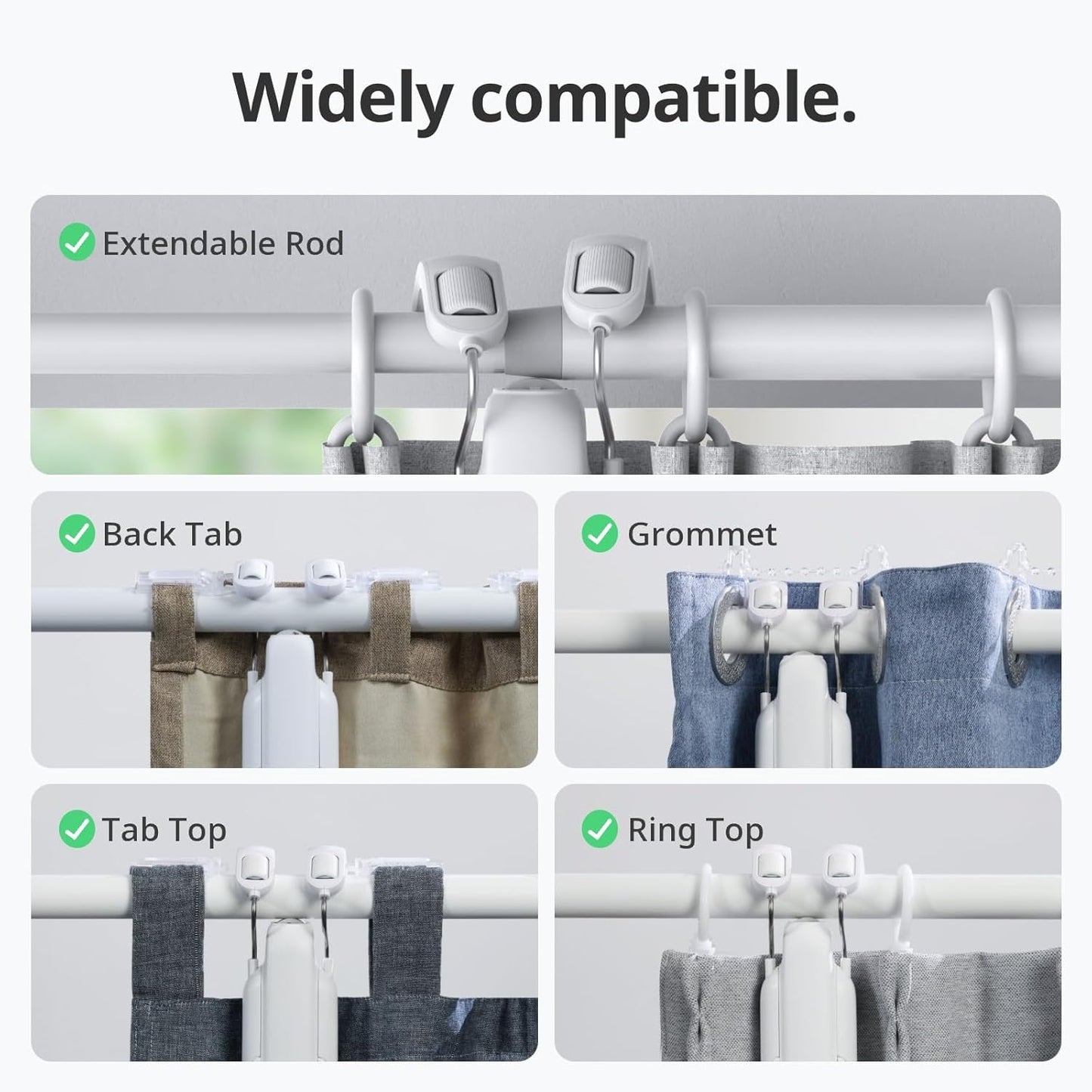 SwitchBot Smart Automatic Curtain Opener 2 Pack with Hub 2 - WiFi Remote Control with App/Timer, Performance Upgrade, WiFi Thermometer Hygrometer, Support Matter, Work with Alexa, Google Home, HomeKit