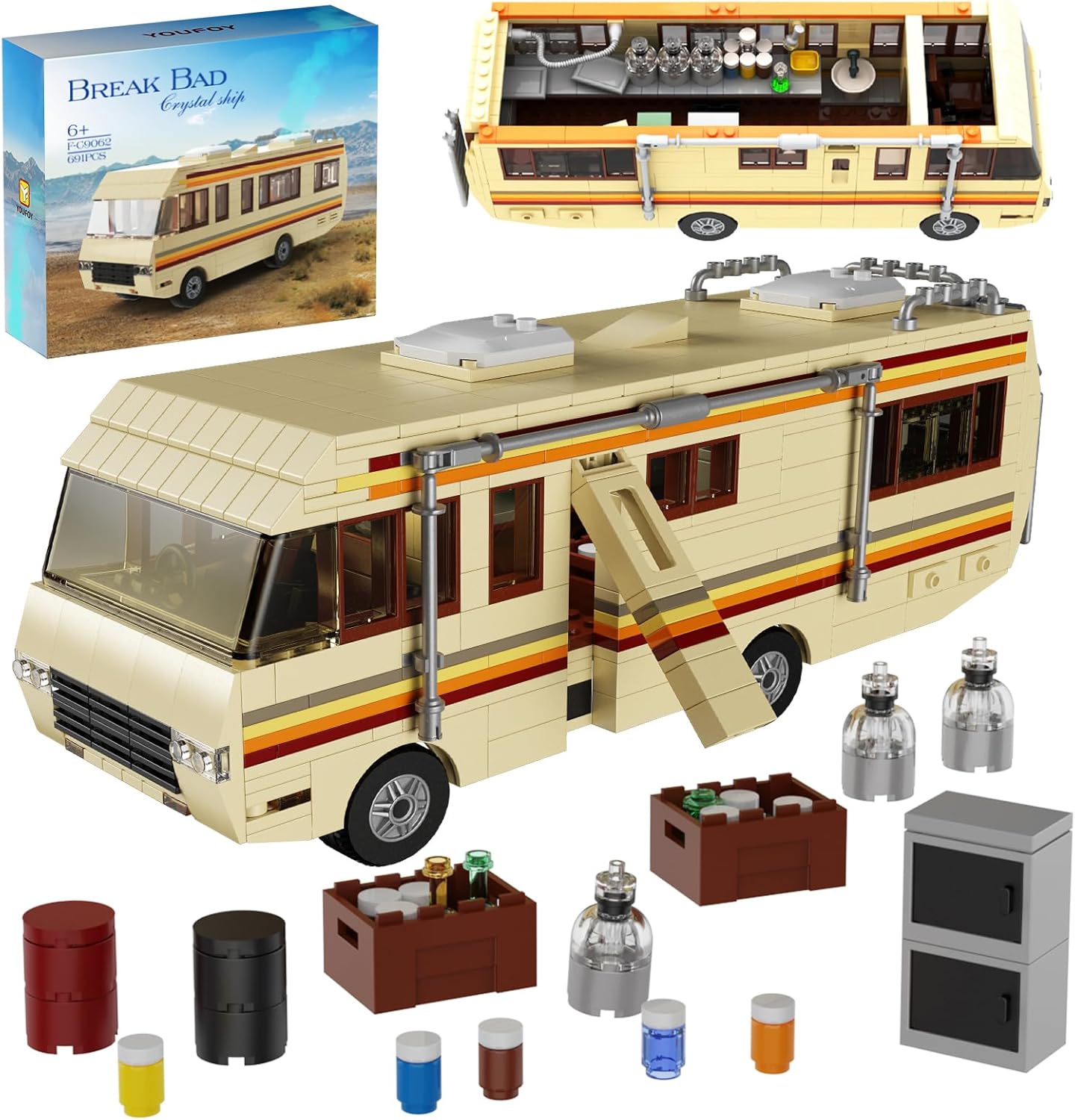 VONADO Break Bad RV Car Building Set (691 Pcs)