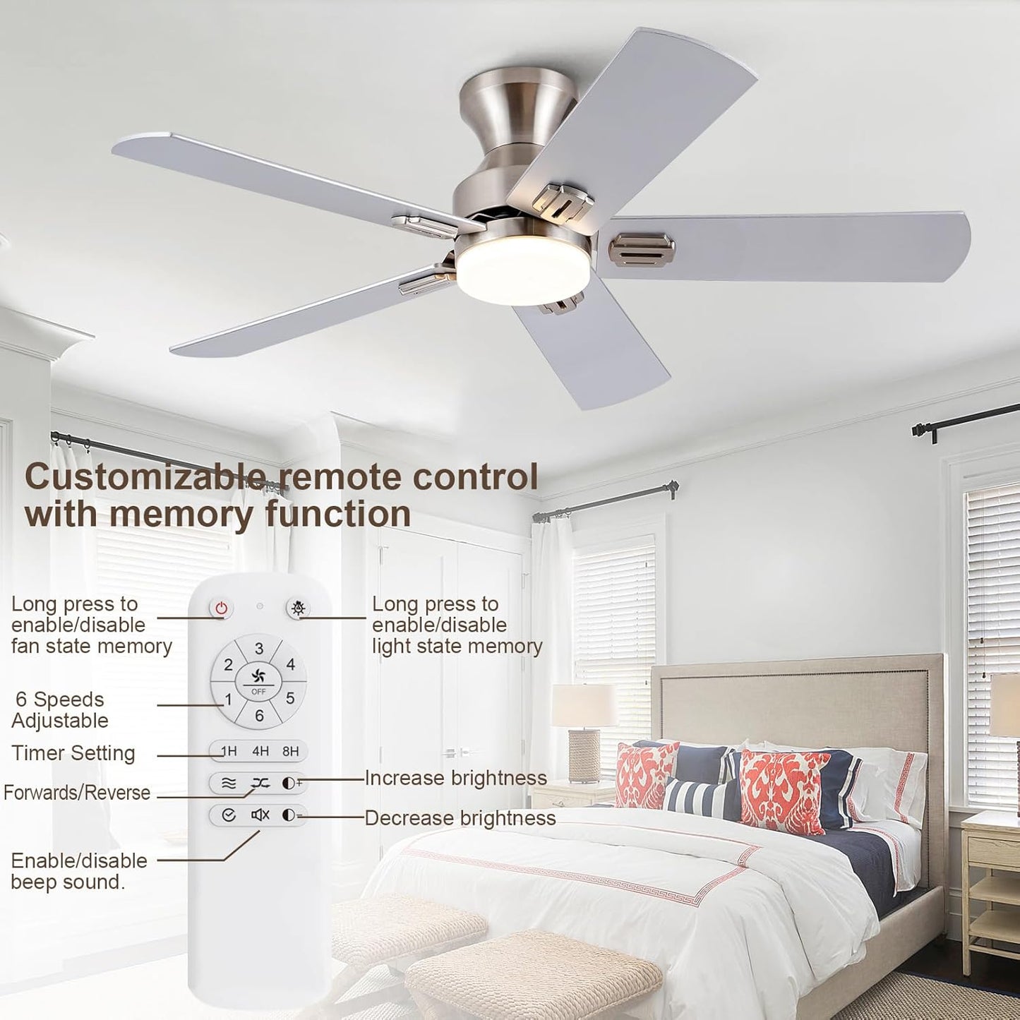 KENSID 42" Ceiling Fan w/ Light & Remote