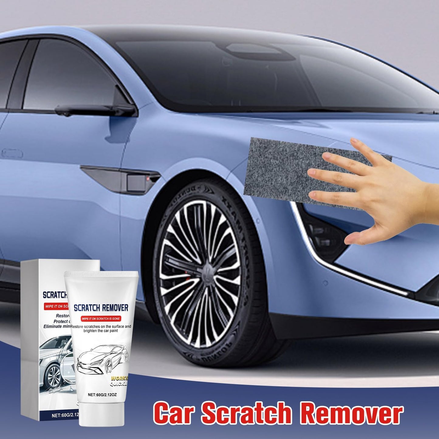 12PCS Upgrade Nano Sparkle Cloth Car Scratch Remover, Car Scratch Repair Paste, Magic Nano Cleaning Cloth
