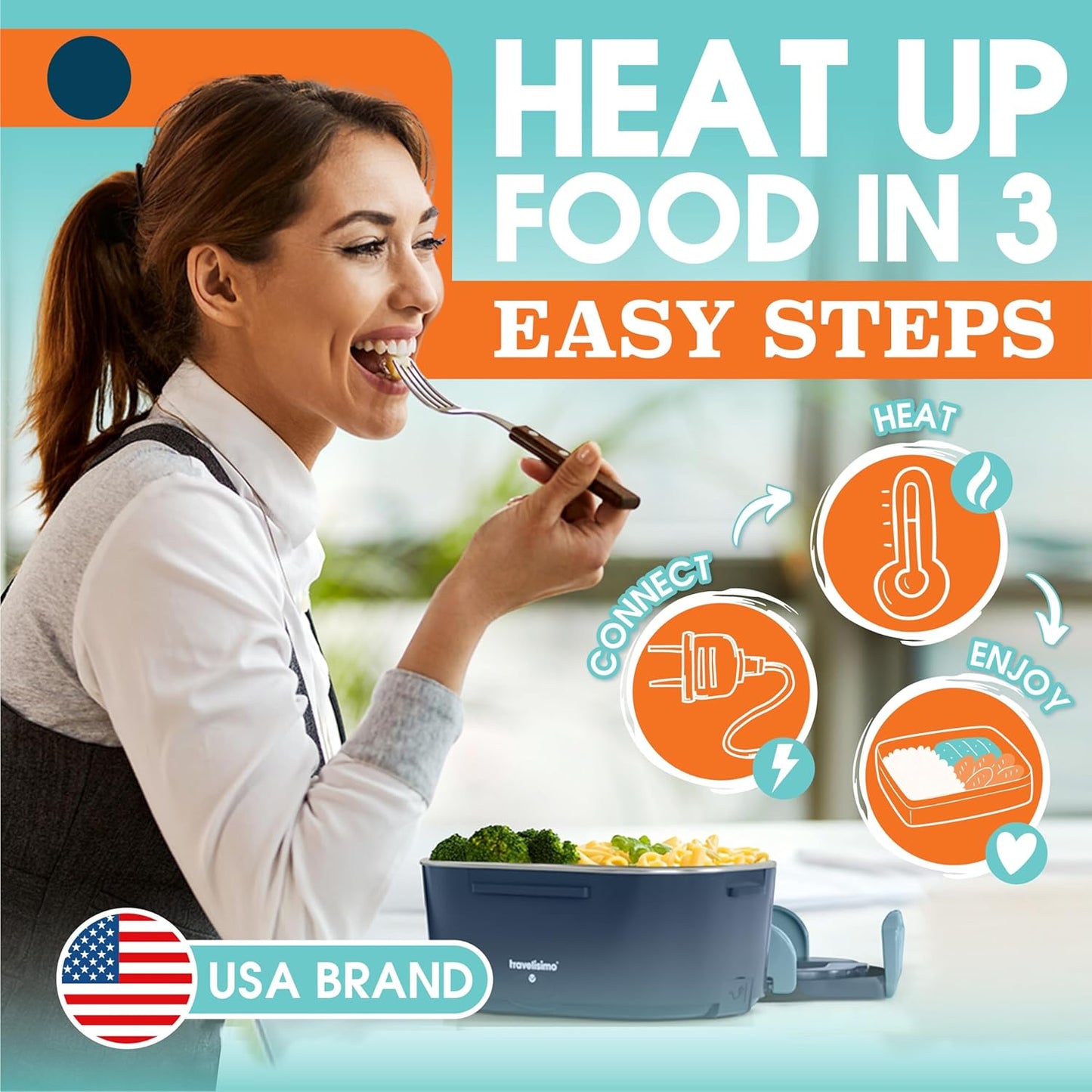 Electric Lunch Box 1.5L, 12/24/110V Portable