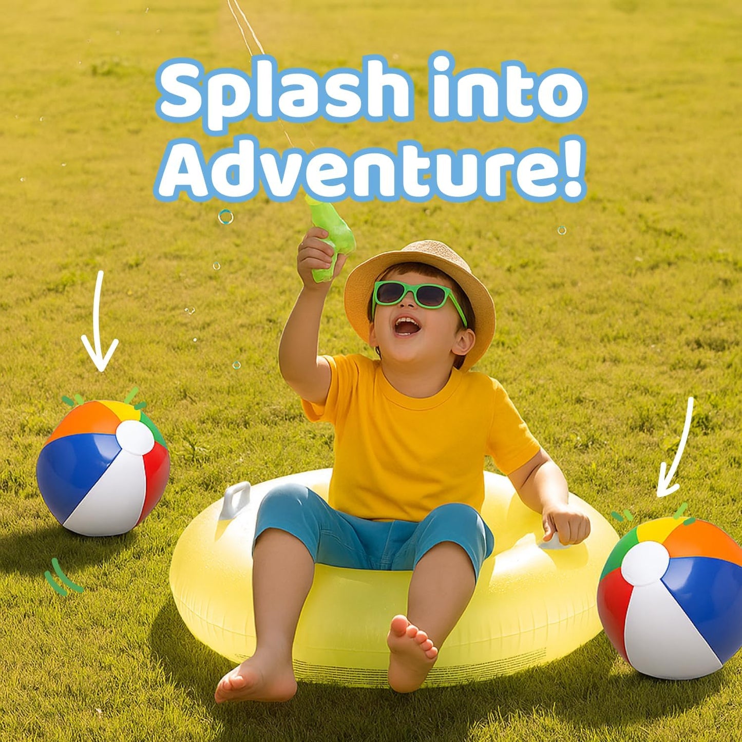 Neliblu 48 Pack Summer Party Favors For Kids - Pool Party Decorations For Kids Birthday, Beach Theme Party Supplies, Includes: 12 Neon Sunglasses, 12 Beach Balls,12 Water Guns, and 12 Pack Bubbles