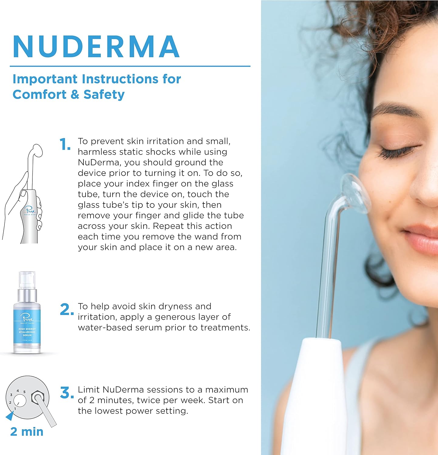 NuDerma Handheld Skin Therapy Wand w/Neon