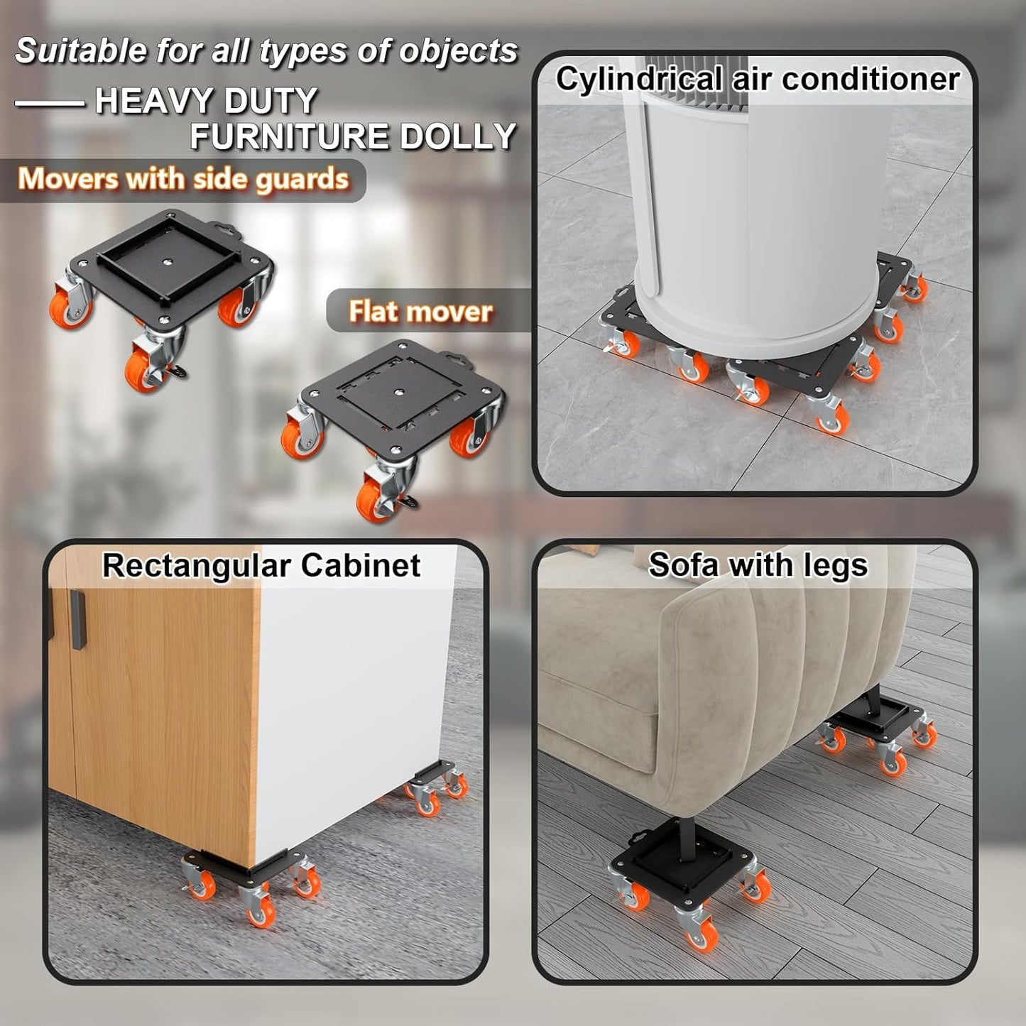 Furniture Dolly 5 Wheels, 3307 Lbs Capacity