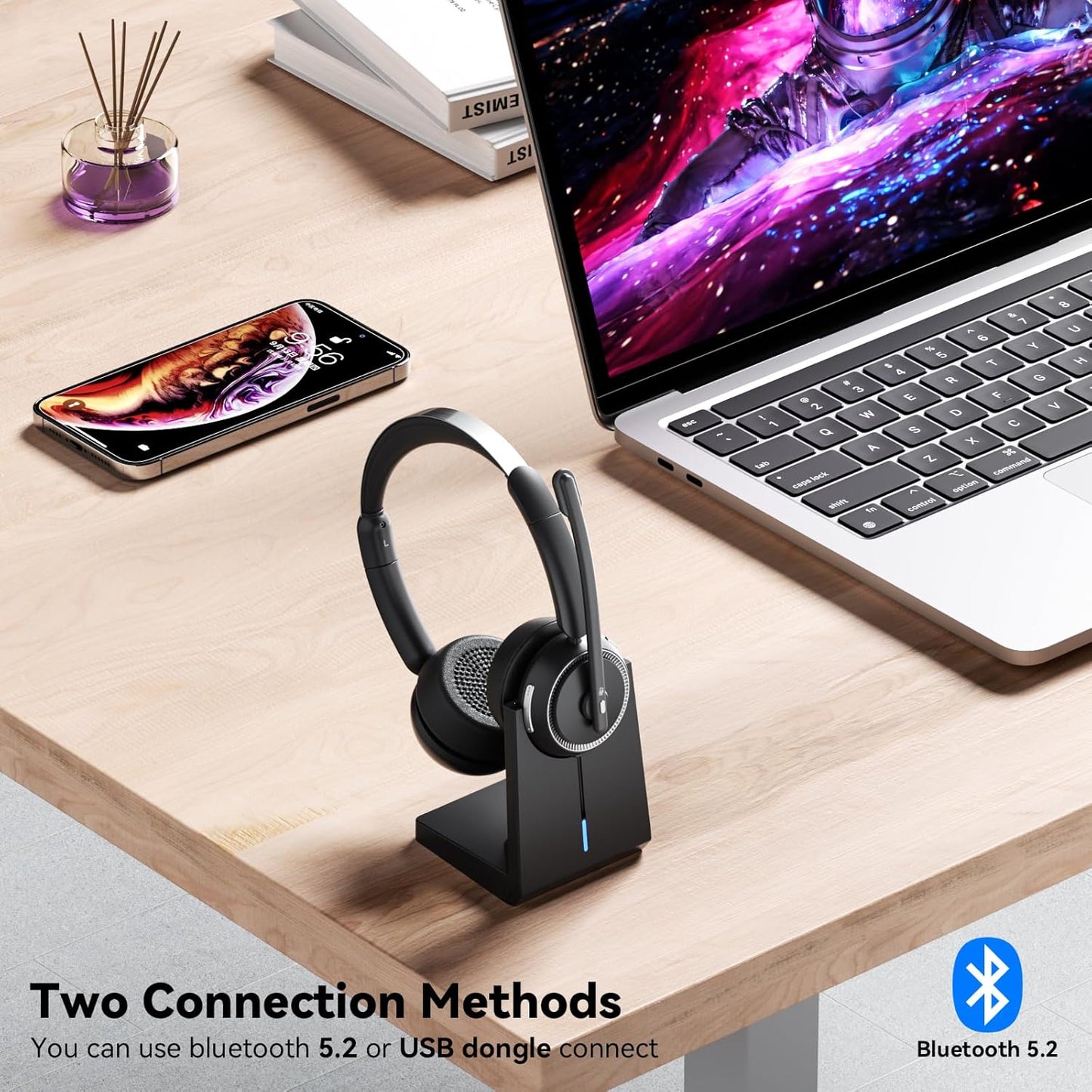 Bluetooth Headset w/ USB Dongle & Base