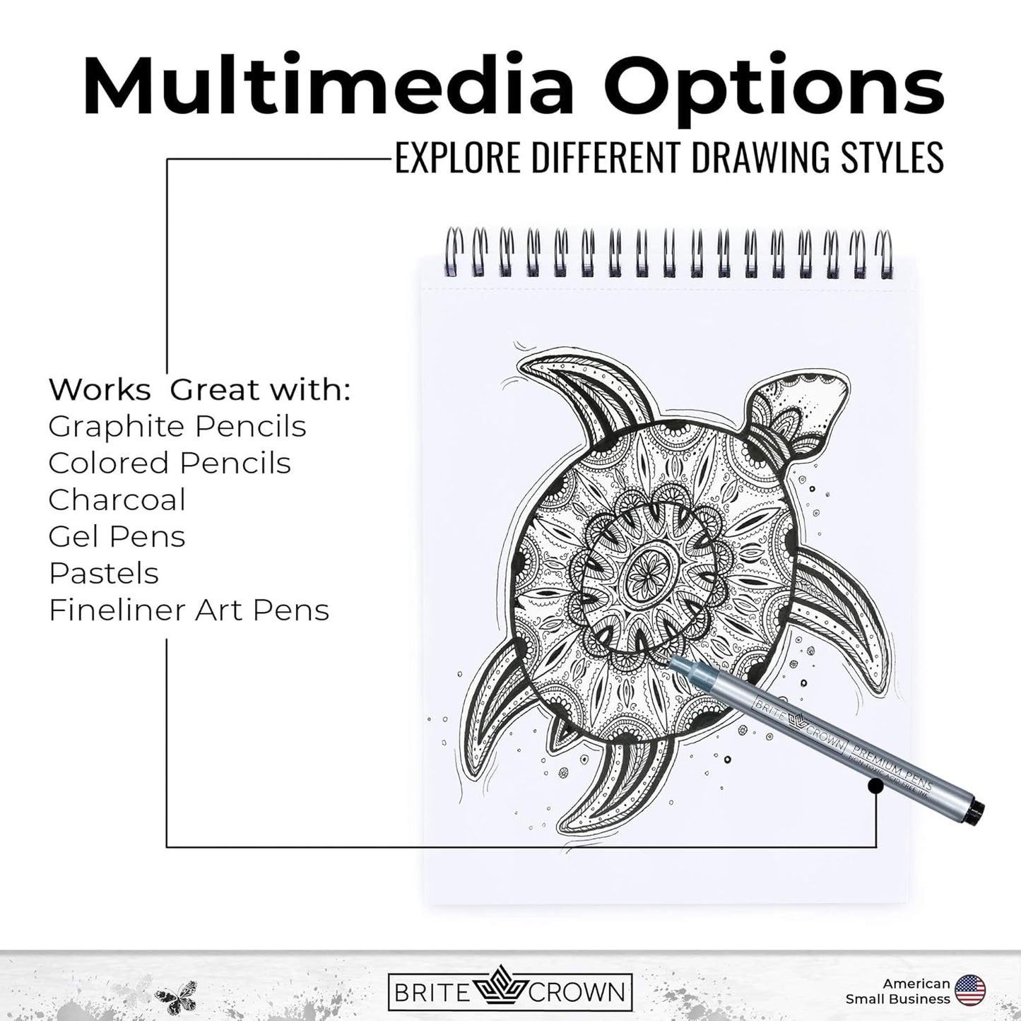 Sketch Pad 2-Pack - 9x12 Drawing Pads for Kids 9-12, Teens - 64lb (95gsm) Art Paper - Spiral Perforated 100 Sheets Each - Sketch Book for Kids, Art Sketchbook for Dry Media