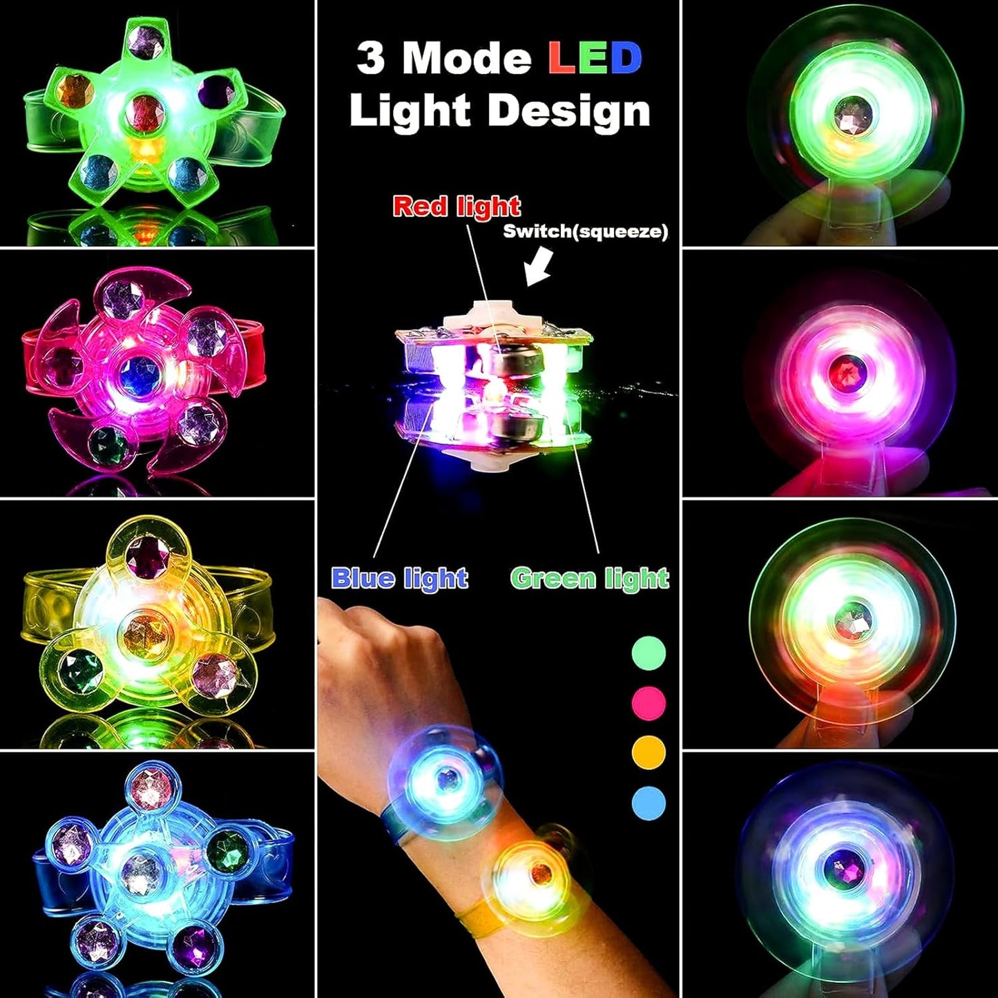 Mikulala LED Light Up Toys Bracelet 24 Pack