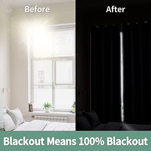 Dark Grey Blackout Curtains for Living Room 84 Inches Long, Thermal Insulated 100% Light Blocking Soundproof Grommet Thick Window Curtains for Bedroom, Each 42 Inch Wide