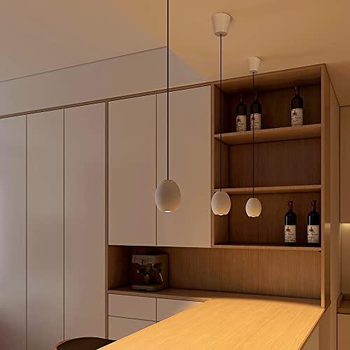 Aisilan Modern Pendant Lights Kitchen Island, 7W Dimmable LED Pendant Light, Mini Hanging Pendant Lighting for Bedroom Bedside Dining Room Bar, Matte White, 3000K, CRI 97