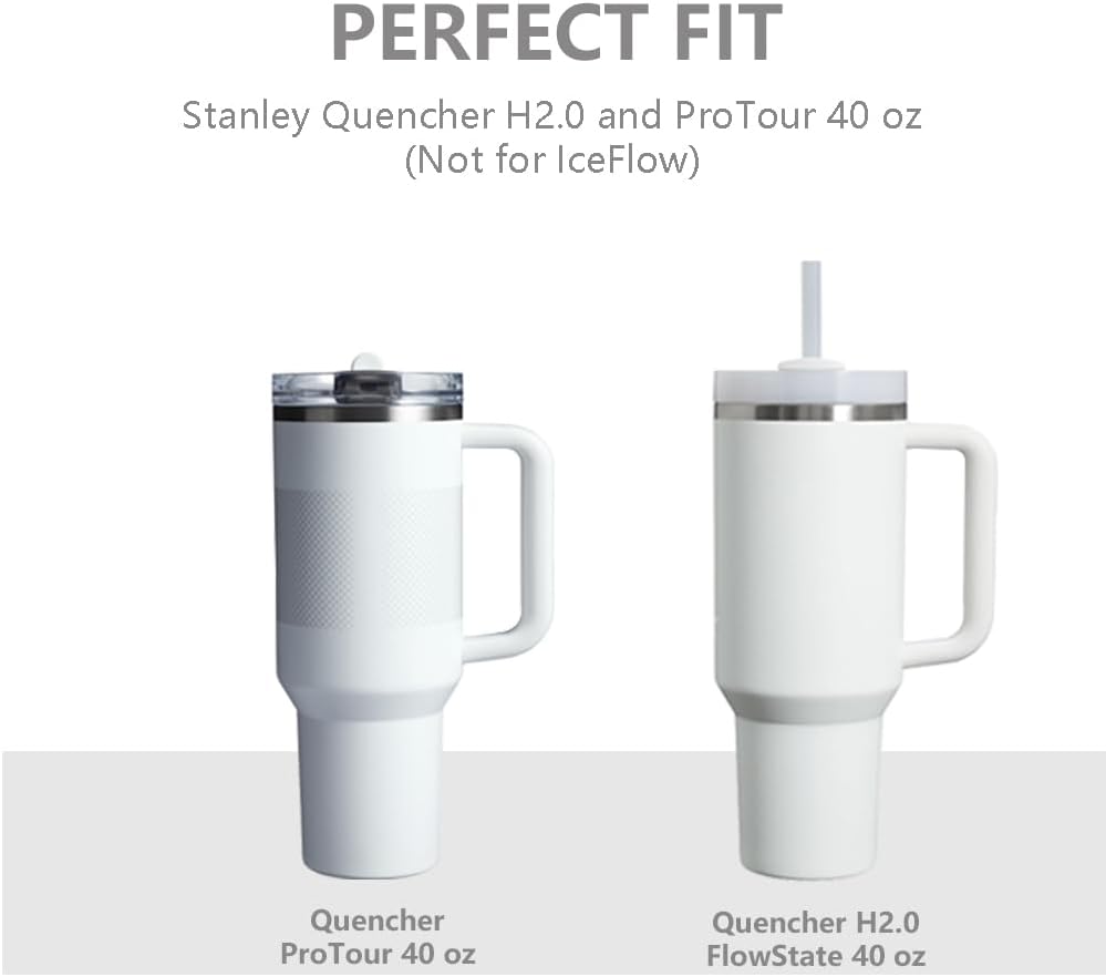 Dreamfocus 40 oz Leak Proof Handle Flip Straw Lid Replacement for Stanley 40 oz Quencher H2.0 and ProTour Tumbler, Not for 30 oz Cups