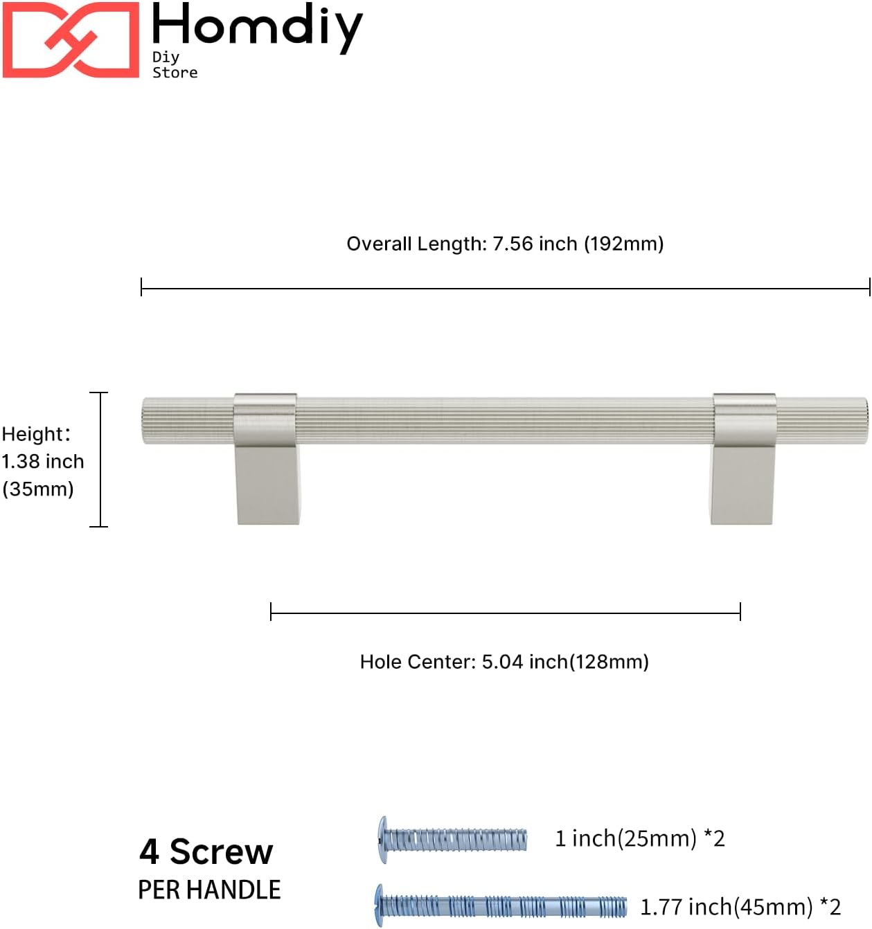 homdiy 15 Pack Brushed Nickel Cabinet Handles, 128mm/5in T Bar Drawer Pulls, Silver Hardware Pull for Kitchen Cupboard Dresser