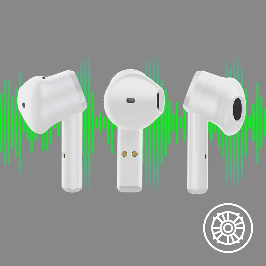 Razer Hammerhead True Wireless Bluetooth Gaming Earbuds: 60ms Low-Latency - IPX4 Water Resistant - Bluetooth 5.0 Auto Pairing - Touch Enabled - 13mm Drivers - Mercury White