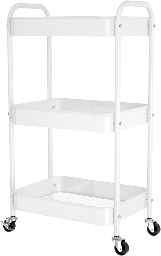 PNVXNUS 3 Tier Rolling Metal Storage Cart