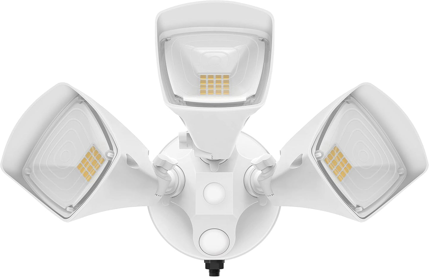 LED Dusk to Dawn Security Lights,Flood Lights with Photocell, 3800LM 5000K White Floodlights IP65 Waterproof 3 Heads Exterior Light for Garage, Patio, Yard(Photocell Sensor)