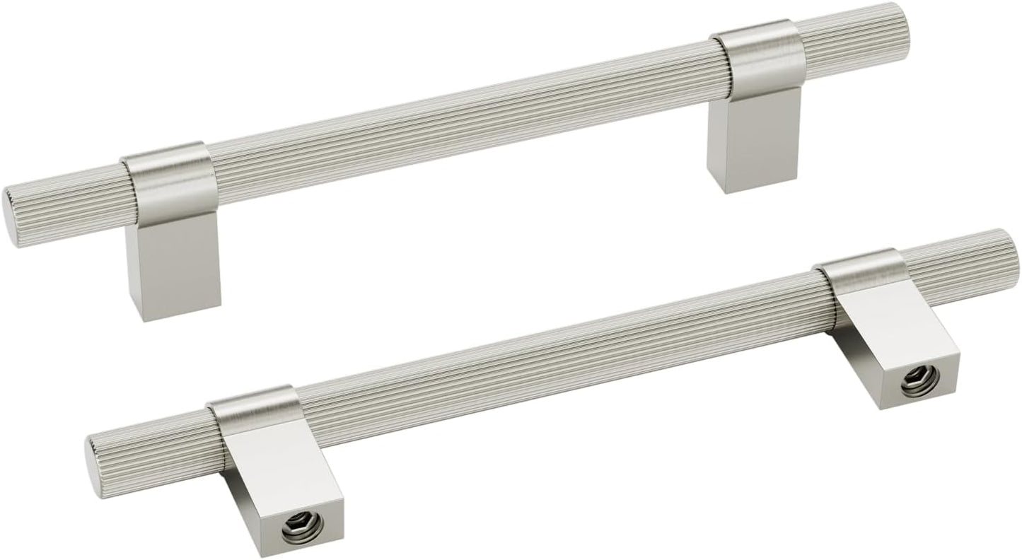 homdiy 15 Pack Brushed Nickel Cabinet Handles, 128mm/5in T Bar Drawer Pulls, Silver Hardware Pull for Kitchen Cupboard Dresser