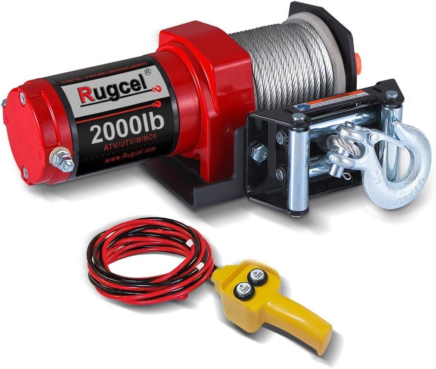 RUGCEL 2000-lb. ATV/UTV Electric Winch