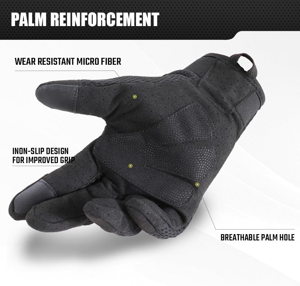 AXBXCX Tactical Gloves for Men - Breathable, Flexible, Durable, Touchscreen Capable & Perfect for Summer Outdoor Activities! GREEN