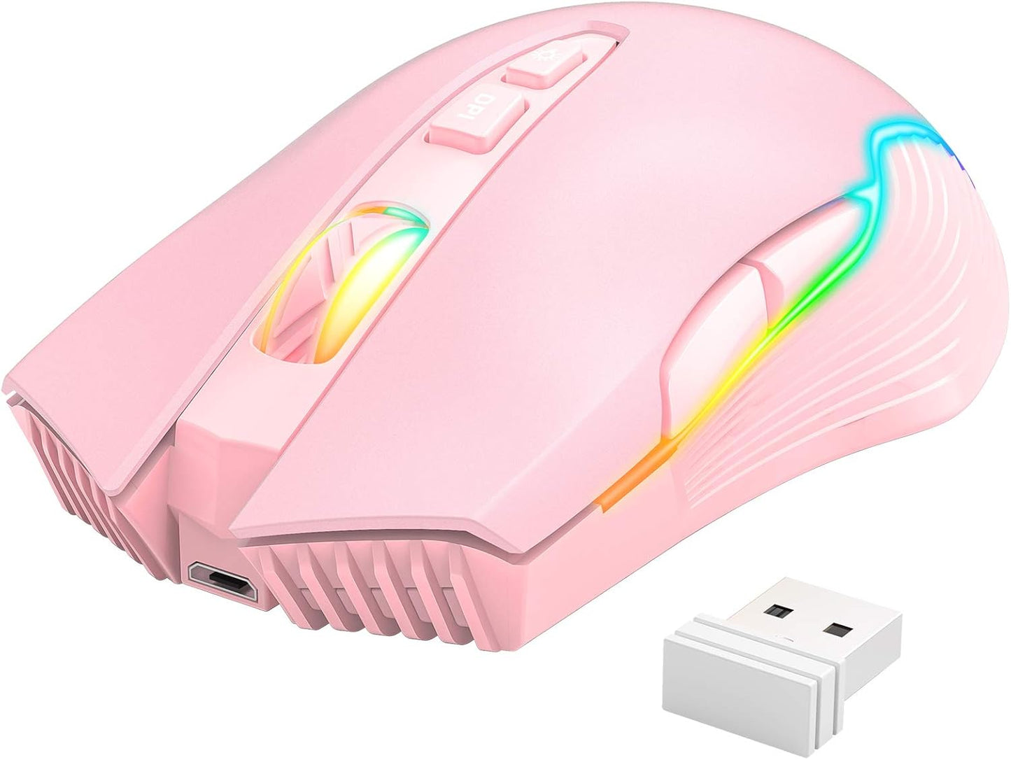Aimzone Pink RGB USB Wireless Gaming Mouse
