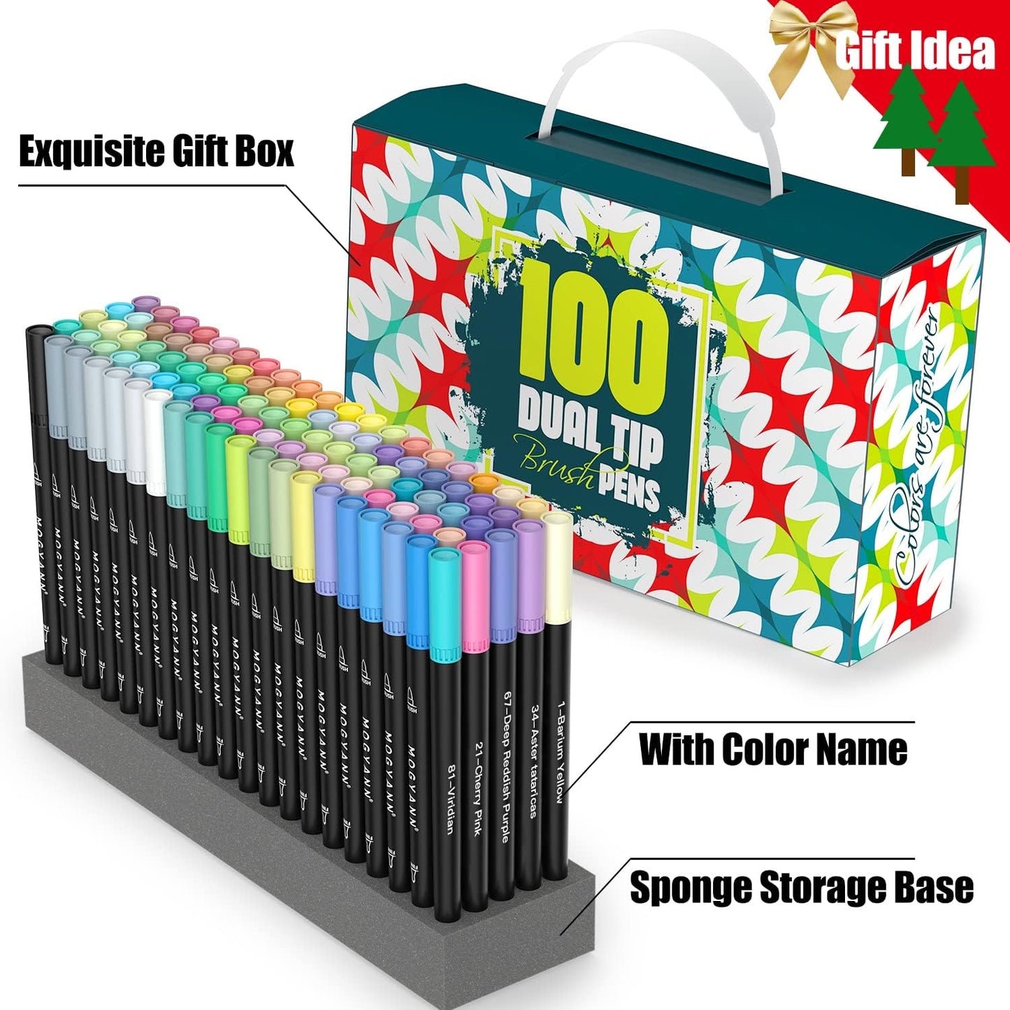Mogyann 100 Colors Dual Tip Markers Set