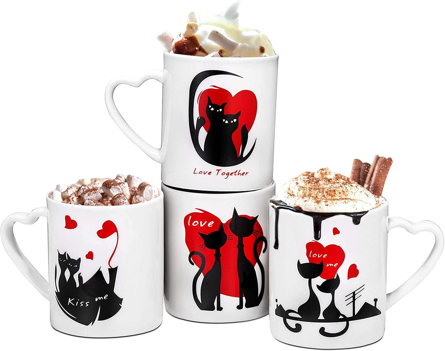 Bruntmor 18 Oz Coffee Mugs Set of 4 | 18 Ounces Large Porcelain Gradient Blue Stacking Plain Mugs | Best Tall Coffee Mug Set/Cups For Birthday, Thanksgiving.