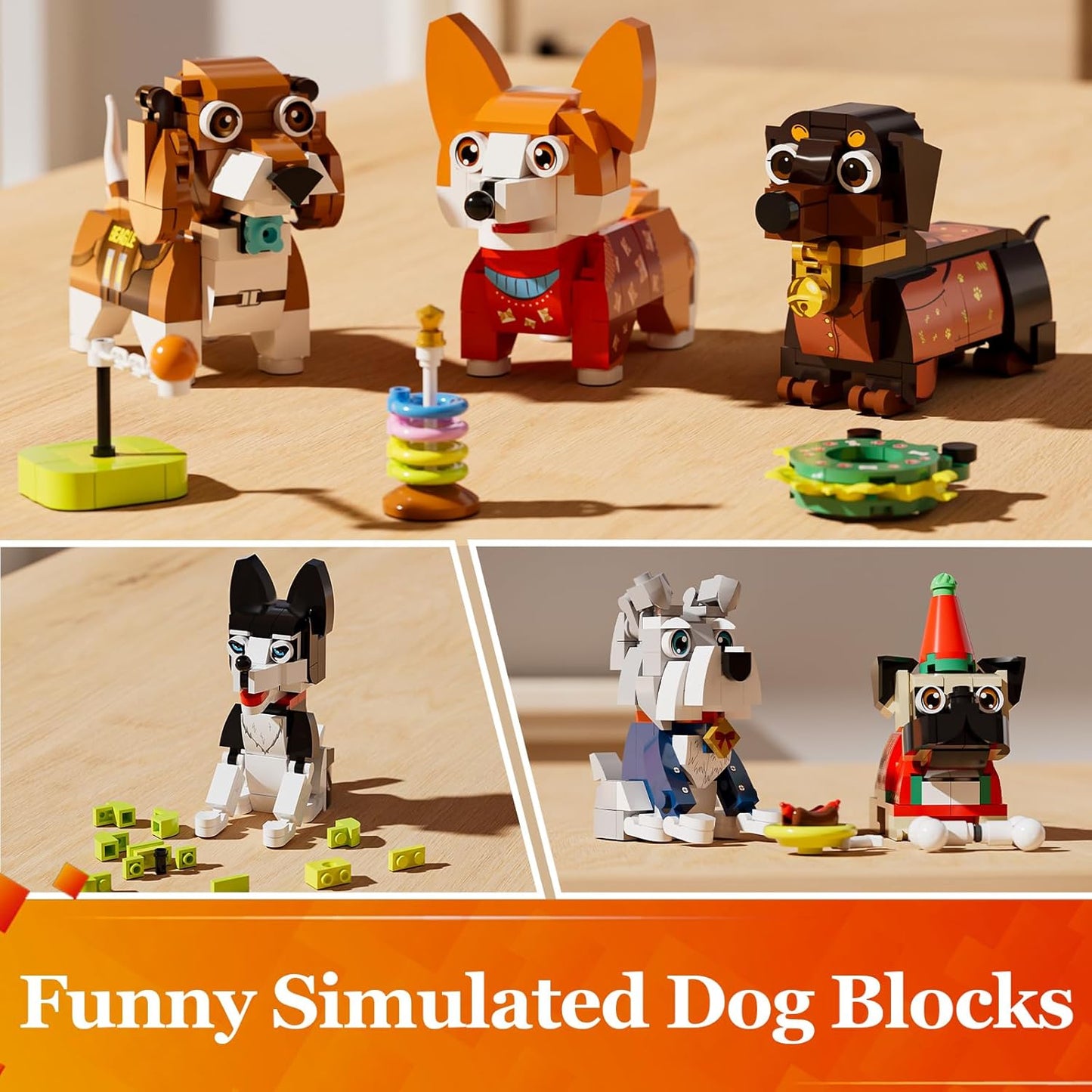 6pack Mini Dogs Compatible with Lego (754PCS)