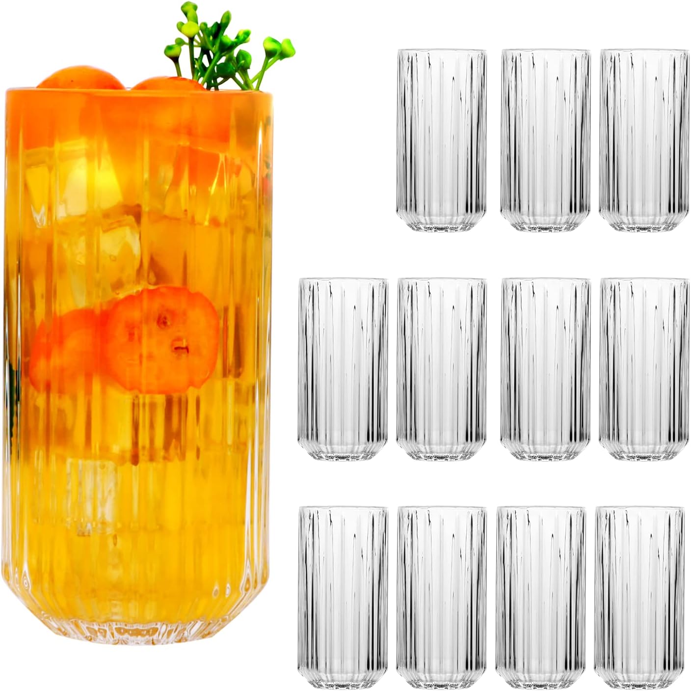 QAPPDA Highball Glasses Set of 12, 13oz