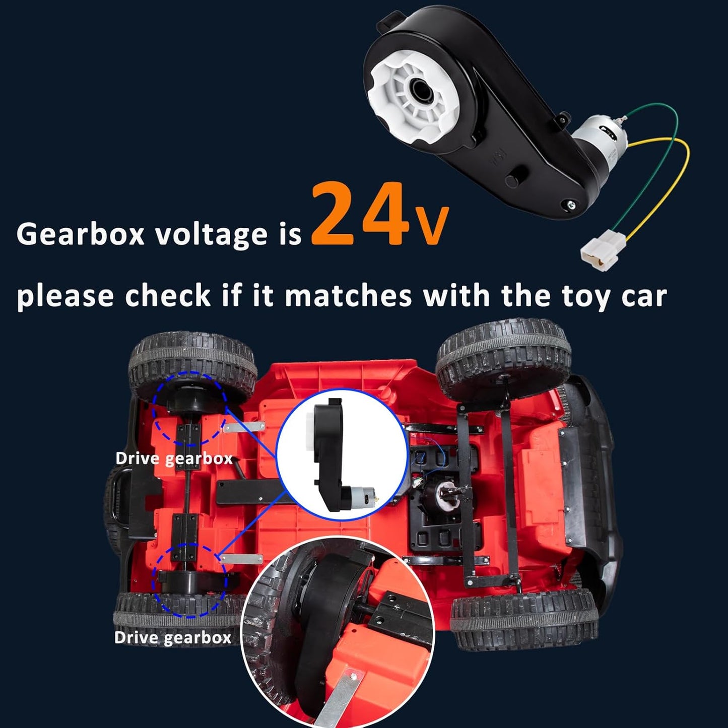 24v Motor RS555 for Kids Ride on Car