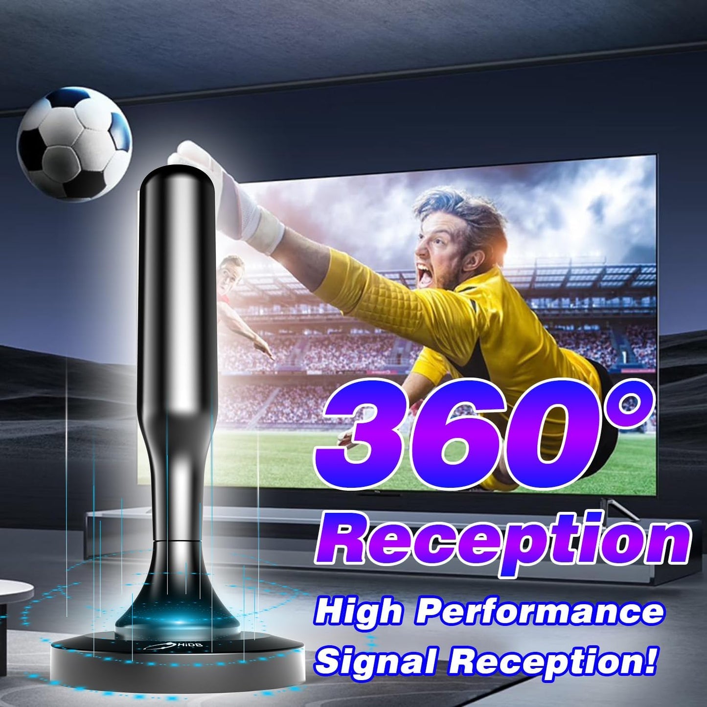 Indoor HIDB TV Antenna with Magnet Base