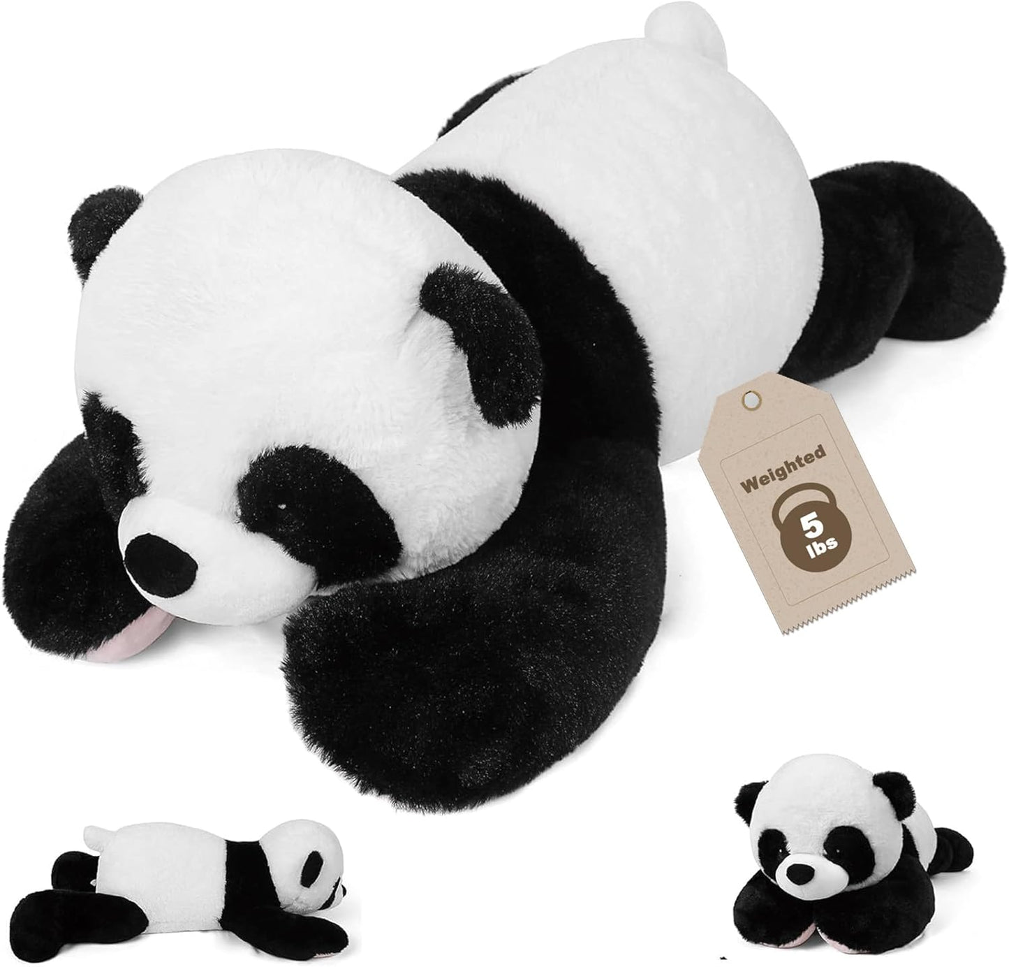 5 lbs, 27 inches Panda Weighted Plush Pillow
