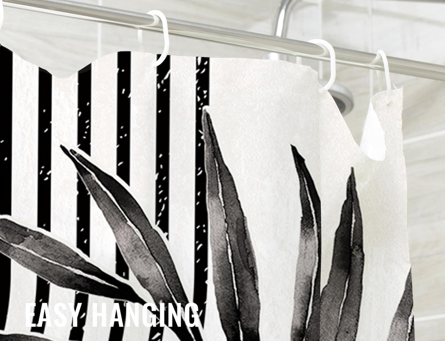 Funnytree 72x72 Inch Abstract Black Mid Century Boho Arch Sun Beige Modern Minimalistic Home Bathroom Bathtubs Decoration Plastic Waterproof Shower Curtain with 12 Hooks