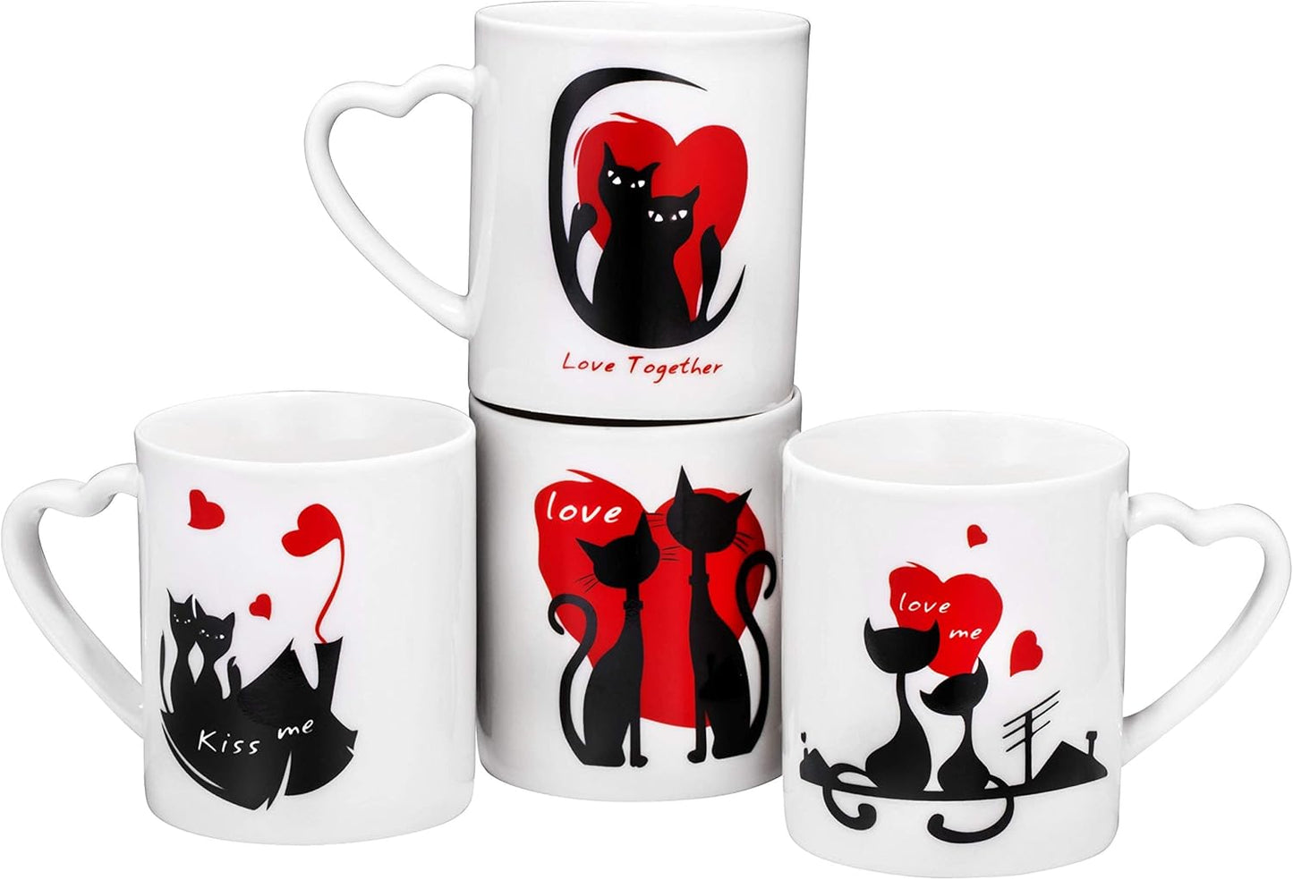 Bruntmor 18 Oz Coffee Mugs Set of 4 | 18 Ounces Large Porcelain Gradient Blue Stacking Plain Mugs | Best Tall Coffee Mug Set/Cups For Birthday, Thanksgiving.