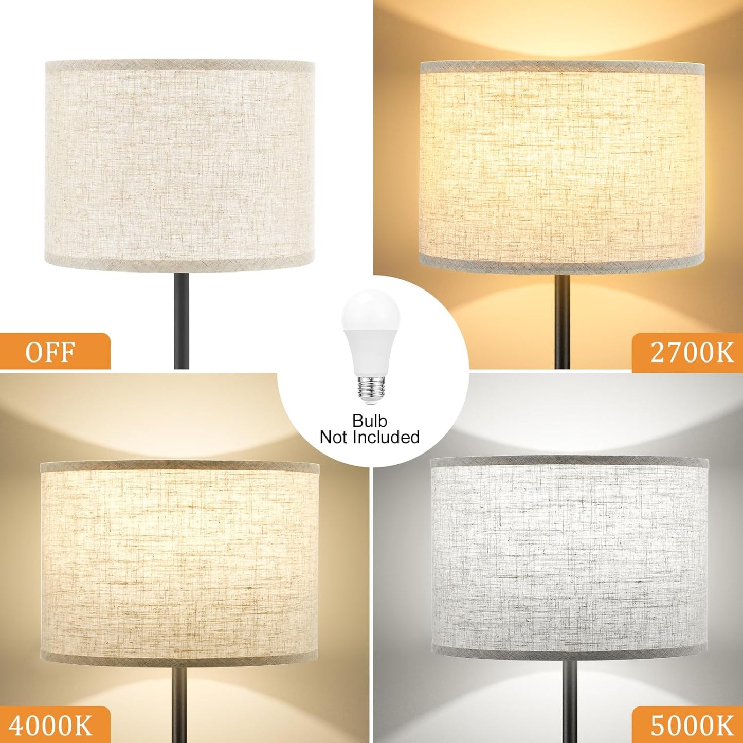 Ambimall 60'' Floor Lamp Beige/Black