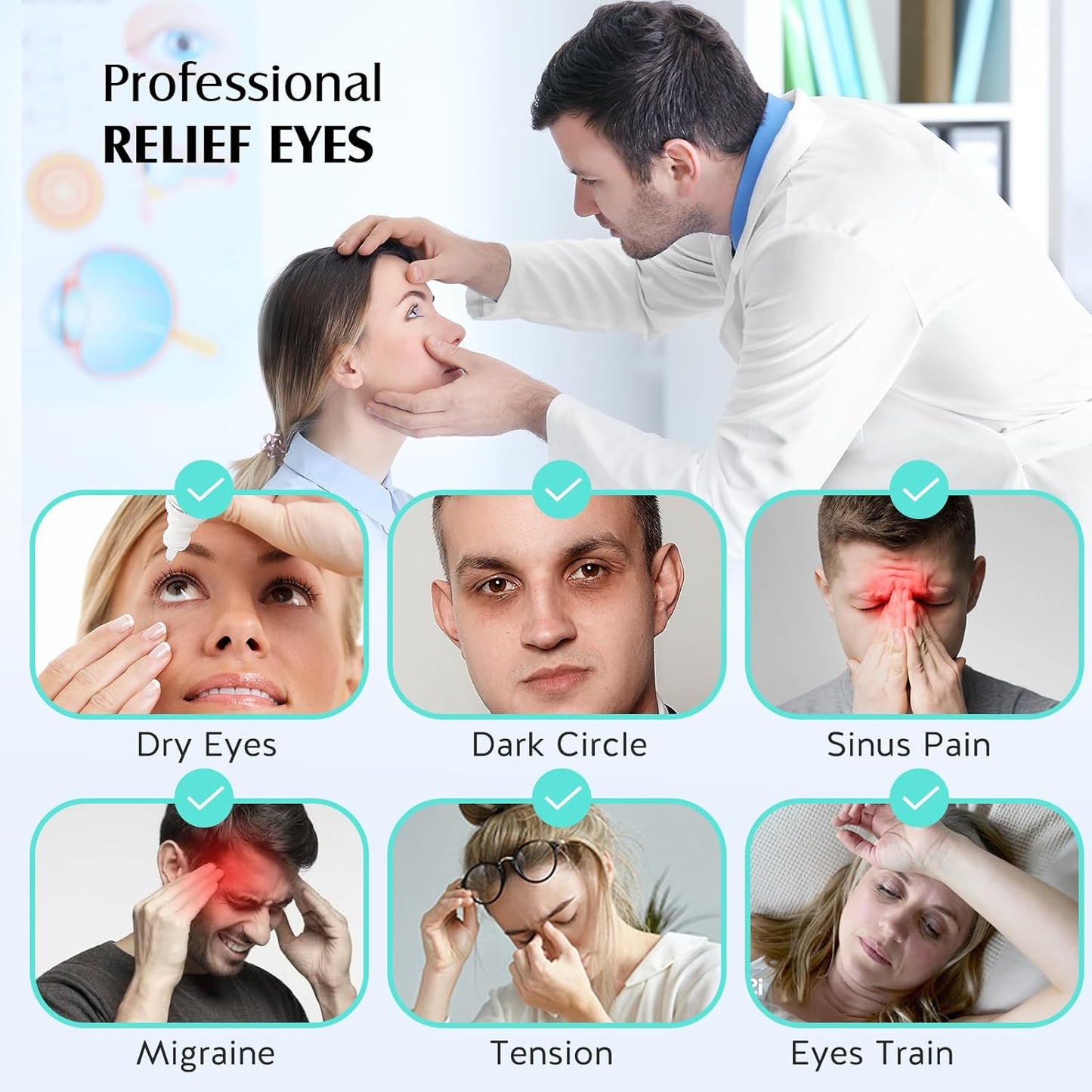 Heated Eye Mask for Dry Eyes, USB, Pink