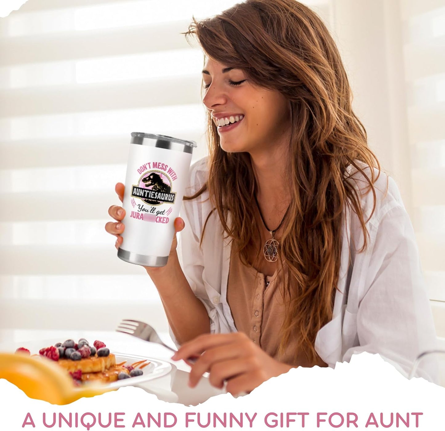 Aunt Gifts from Niece, Nephew - Gifts for Aunt - Birthday, Mothers Day, Christmas Gift Ideas for Auntie, Aunty - Auntie, Aunty Gift Ideas - 20 Oz Stainless Steel Tumbler with Lid