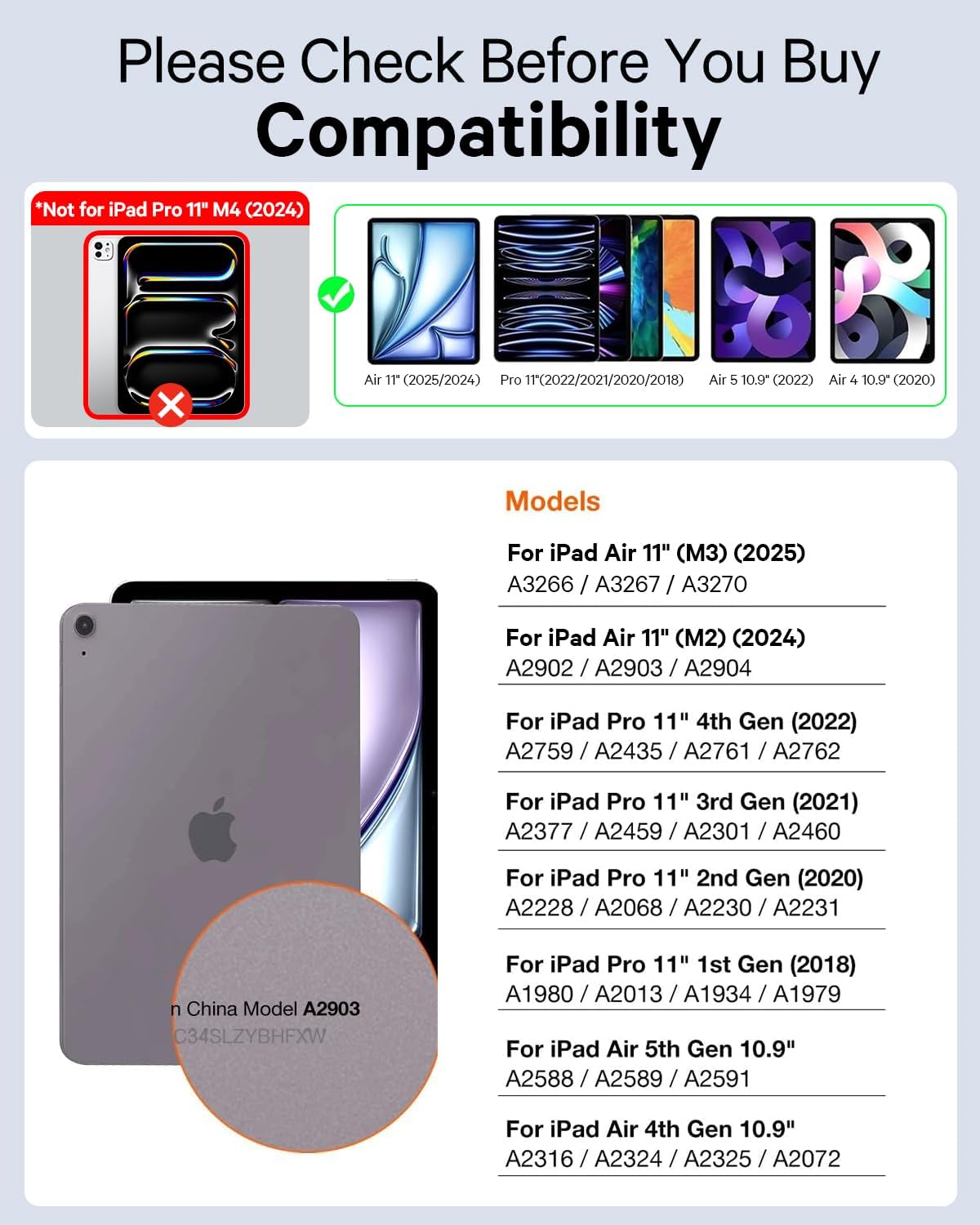 CHESONA iPad Air 11 Case Keyboard M3/M2