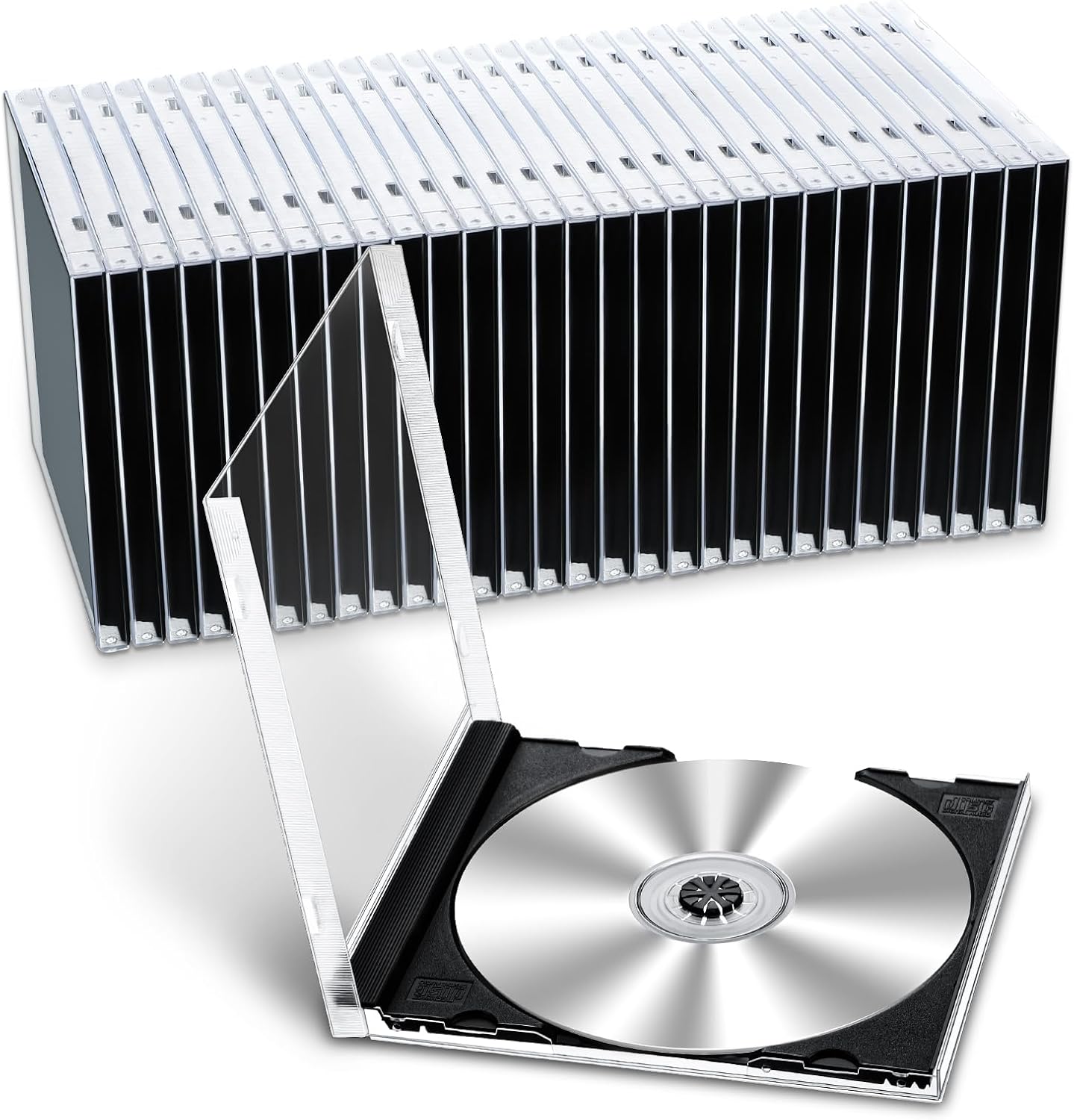 LEIFIDE 50 Pcs 10.4mm CD/DVD Jewel Cases