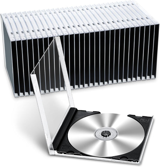 LEIFIDE 50 Pcs 10.4mm CD/DVD Jewel Cases