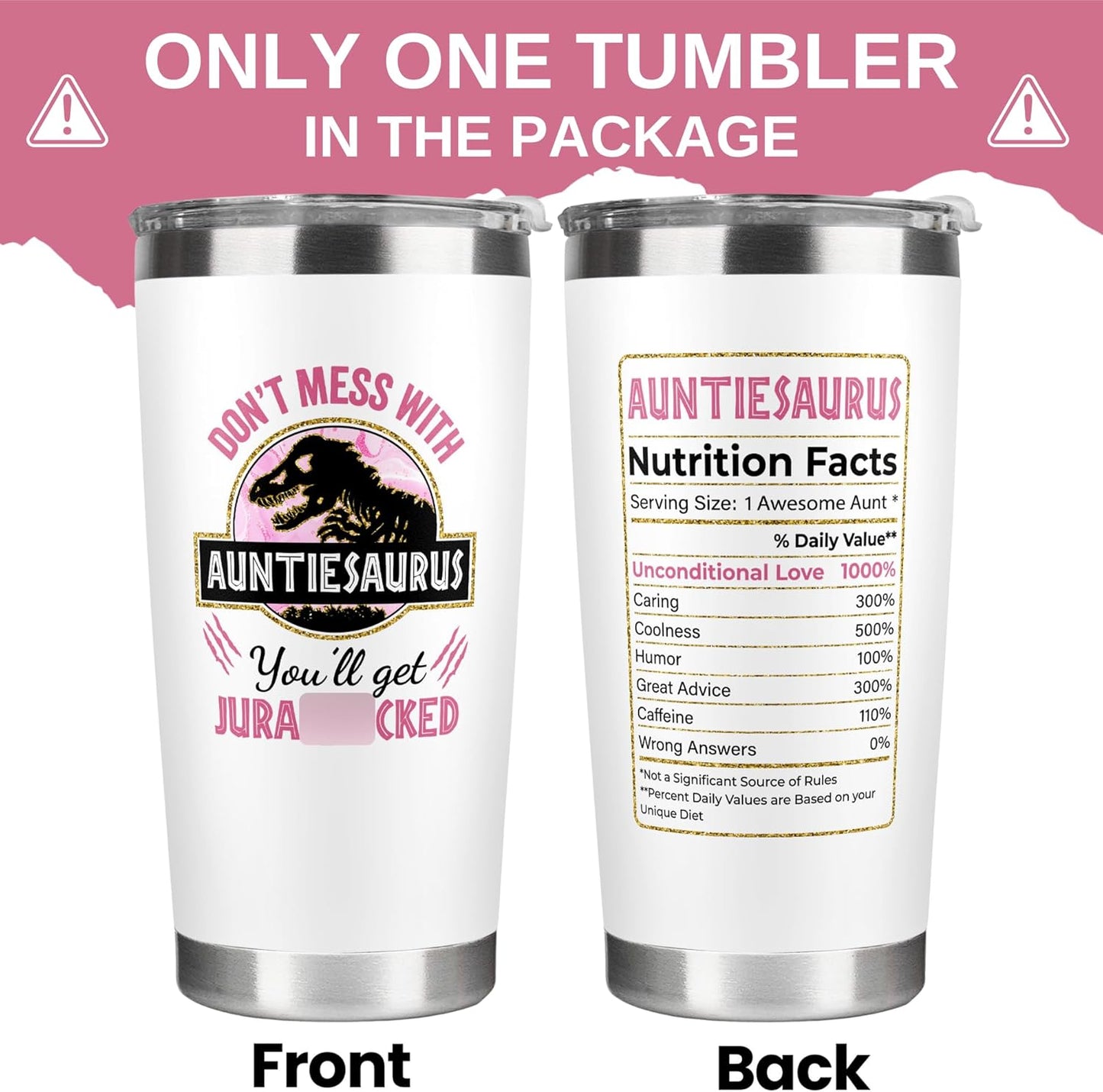 Aunt Gifts from Niece, Nephew - Gifts for Aunt - Birthday, Mothers Day, Christmas Gift Ideas for Auntie, Aunty - Auntie, Aunty Gift Ideas - 20 Oz Stainless Steel Tumbler with Lid