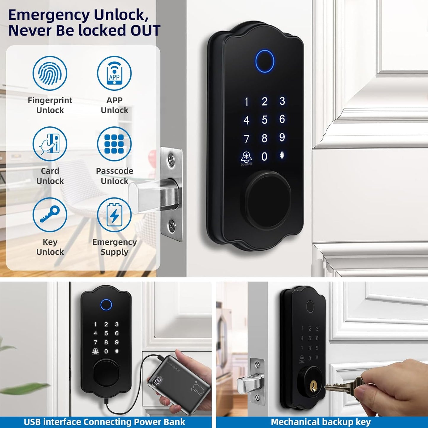 LETTON Fingerprint Keyless Entry Deadbolt