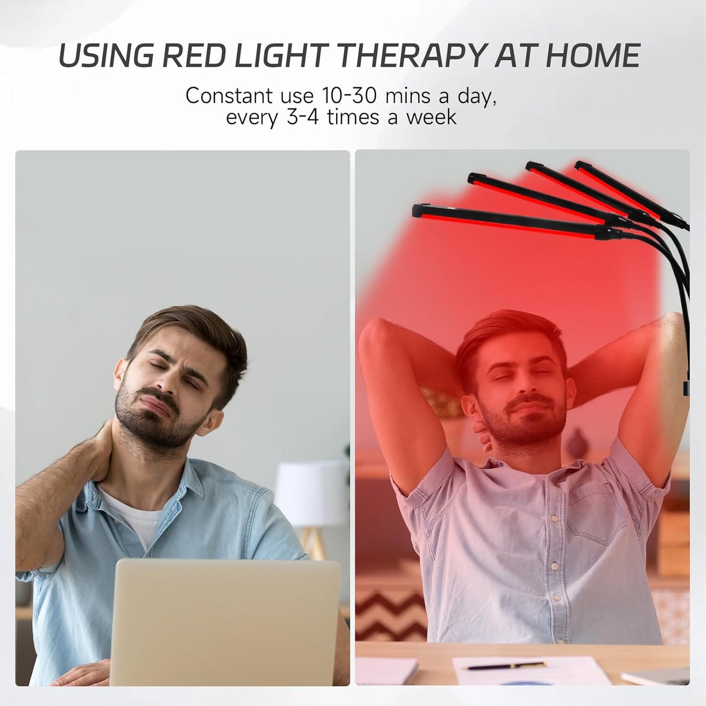 Red Light Therapy W/ Tripod, 180LEDs, 3-in-1