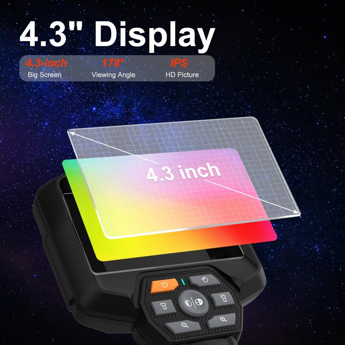 Endoscope Camera, 4.3'' Screen, 11.5ft Cable