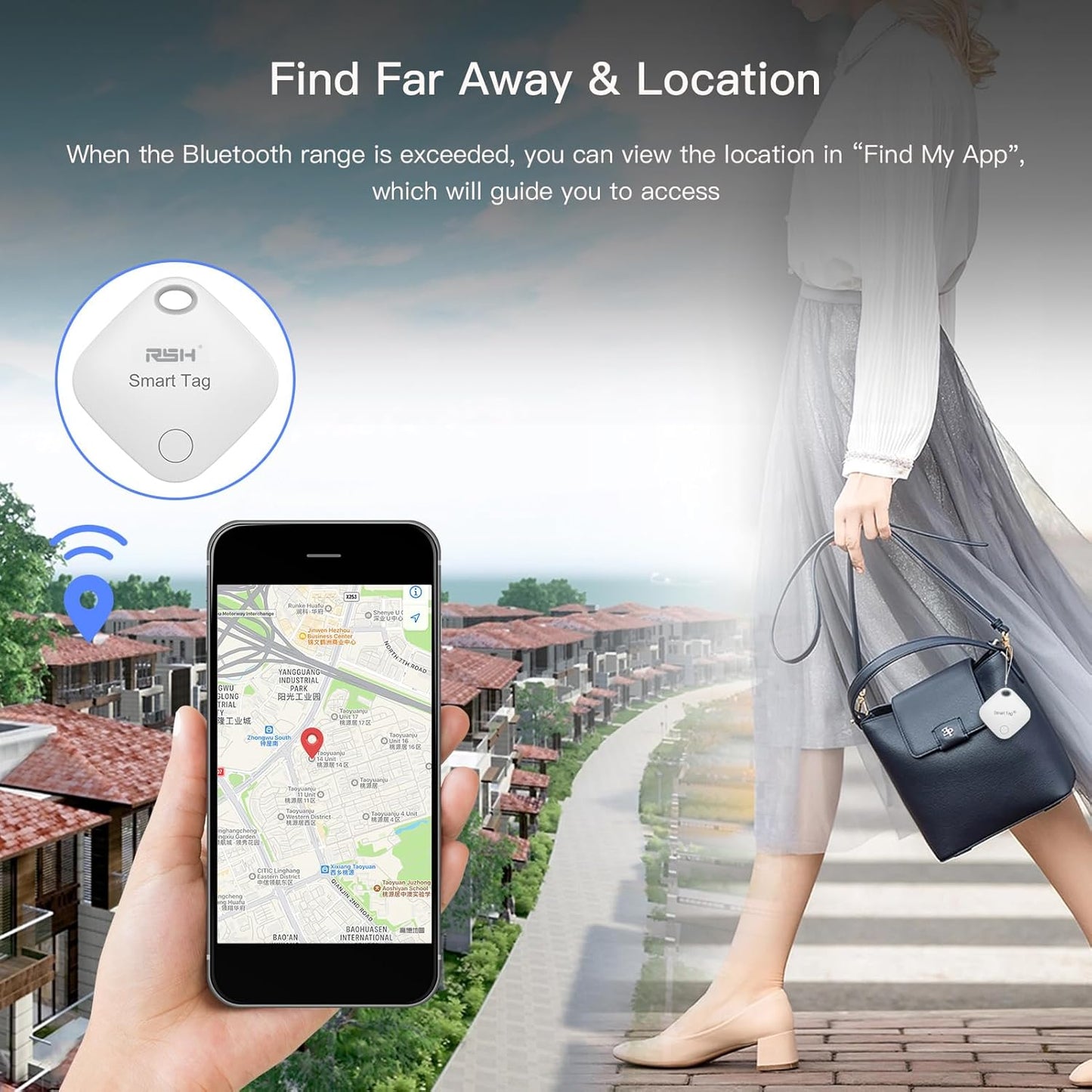 Key Finder, Bluetooth Luggage Tracker (2 Pack)
