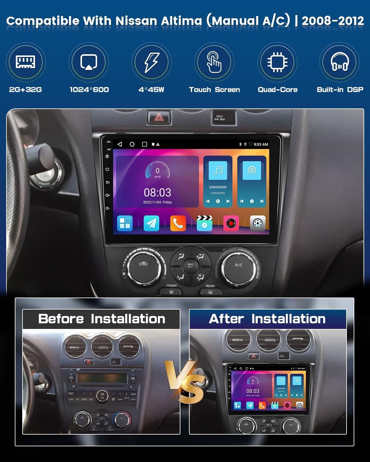 [2G+32G] Android 13 Car Stereo Nissan Altima