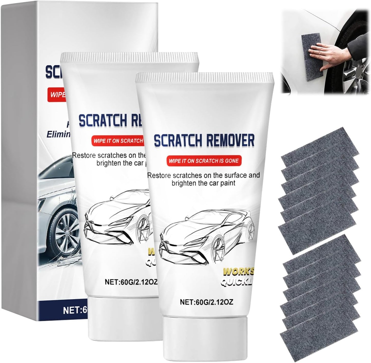 12PCS Upgrade Nano Sparkle Cloth Car Scratch Remover, Car Scratch Repair Paste, Magic Nano Cleaning Cloth