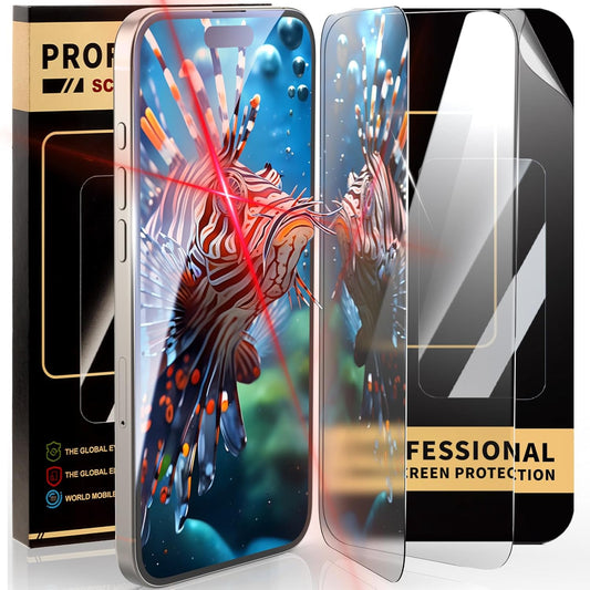 for iPhone 16 Pro Max iPhone 15 iPhone 14 Screen Protector Optional -Soft Hydrogel Film Anti Glare Matte Anti Fingerprint HD Clear Not Glass Self Healing,Dust Free Bubble Free Easy Install