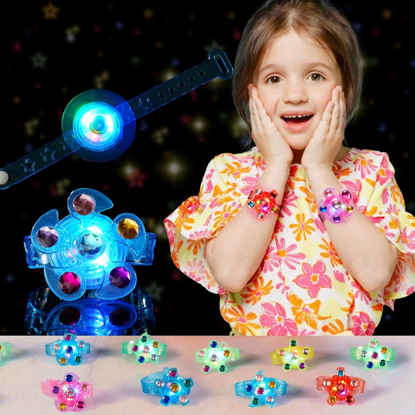 Mikulala LED Light Up Toys Bracelet 24 Pack
