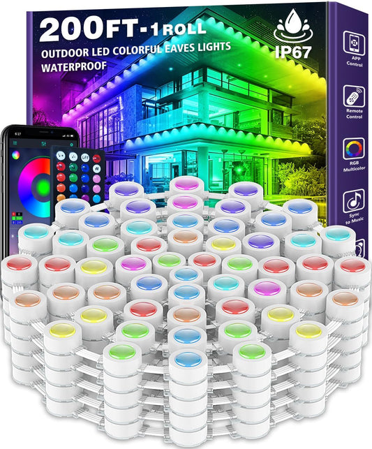 200FT Outdoor RGB Lights, IP67 Smart LED